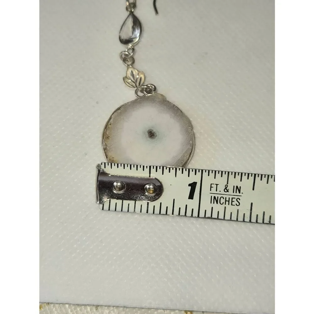 Solar Quartz Silver Handmade Drop Earrings